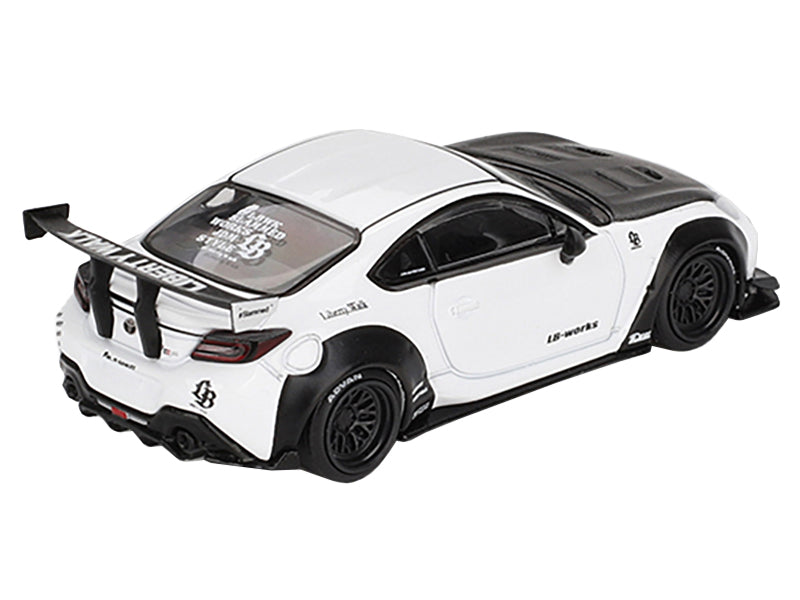 Toyota GR86 "LB-Nation - Liberty Walk" White with Carbon Hood Limited Edition 1/64 Diecast Model Car by Mini GT
