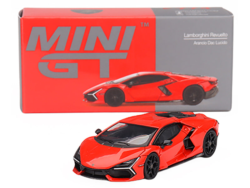 Lamborghini Revuelto Arancio Dac Lucido Orange Limited Edition to 7680 pieces Worldwide 1/64 Diecast Model Car by Mini GT-DiecastModeler.com