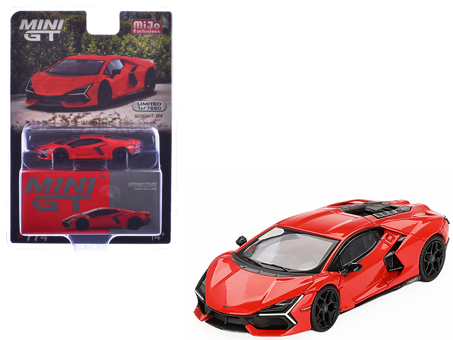 Lamborghini Revuelto Arancio Dac Lucido Orange Limited Edition to 7680 pieces Worldwide 1/64 Diecast Model Car by Mini GT-DiecastModeler.com