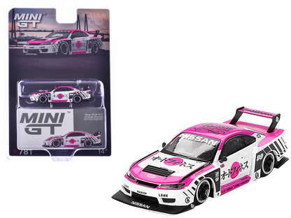 Nissan "LB-Super Silhouette" S15 SILVIA RHD (Right Hand Drive) #99 "Auto Finesse - SEMA 2023" White and Pink Limited Edition 1/64 Diecast Model Car by Mini GT-DiecastModeler.com