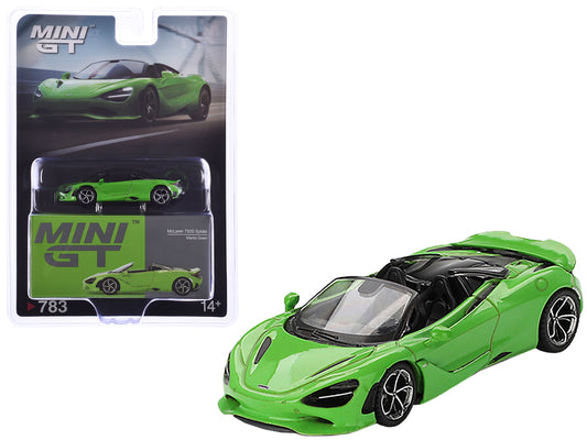 McLaren 750S Spider Mantis Green Limited Edition 1/64 Diecast Model Car by Mini GT-DiecastModeler.com