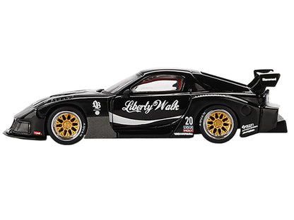 Mazda RX-7 LB-Super Silhouette #20 "Liberty Walk" Black Limited Edition 1/64 Diecast Model Car by Mini GT-DiecastModeler.com