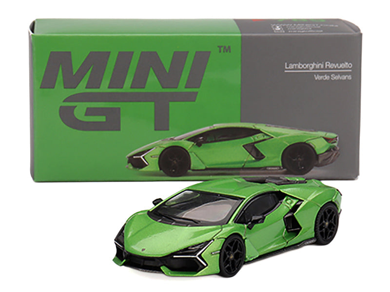 Lamborghini Revuelto Verde Selvans Green Metallic Limited Edition 1/64 Diecast Model Car by Mini GT-DiecastModeler.com