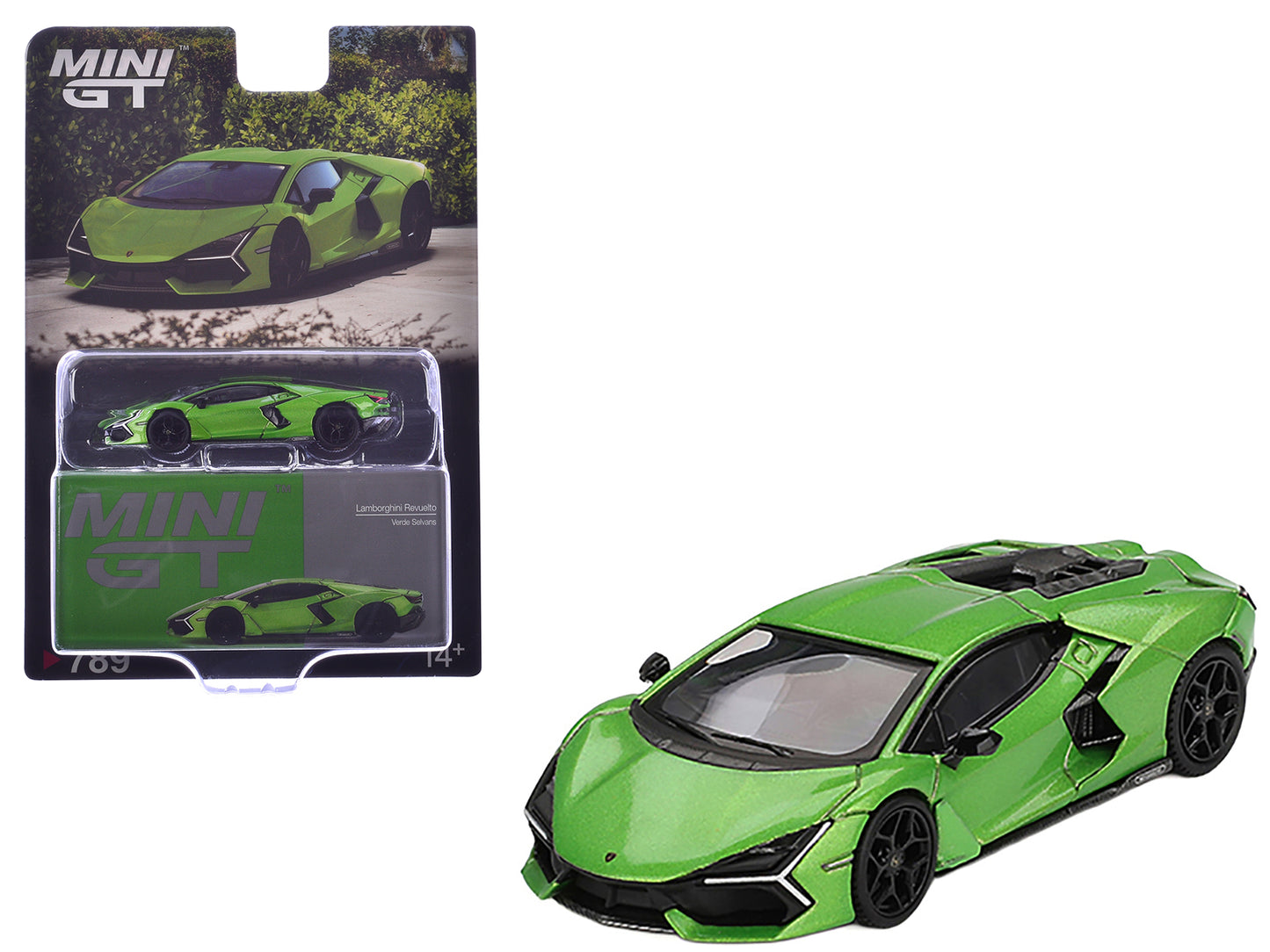 Lamborghini Revuelto Verde Selvans Green Metallic Limited Edition 1/64 Diecast Model Car by Mini GT