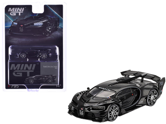 Bugatti Vision Gran Turismo Black and Carbon Limited Edition 1/64 Diecast Model Car by Mini GT-DiecastModeler.com