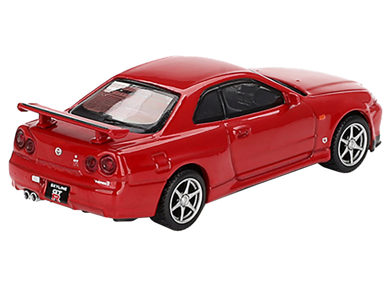 Nissan Skyline GT-R (R34) V-Spec RHD (Right Hand Drive) Active Red Limited Edition 1/64 Diecast Model Car by Mini GT