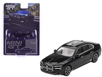 BMW i7 xDrive60 Black Sapphire Limited Edition 1/64 Diecast Model Car by Mini GT-DiecastModeler.com