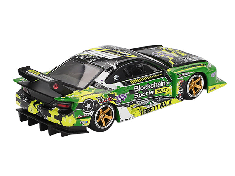 Nissan "LB-Super Silhouette" S15 SILVIA RHD (Right Hand Drive) #555 "V2" Yukio Fausto "Formula Drift Japan" (2024) Limited Edition 1/64 Diecast Model Car by Mini GT