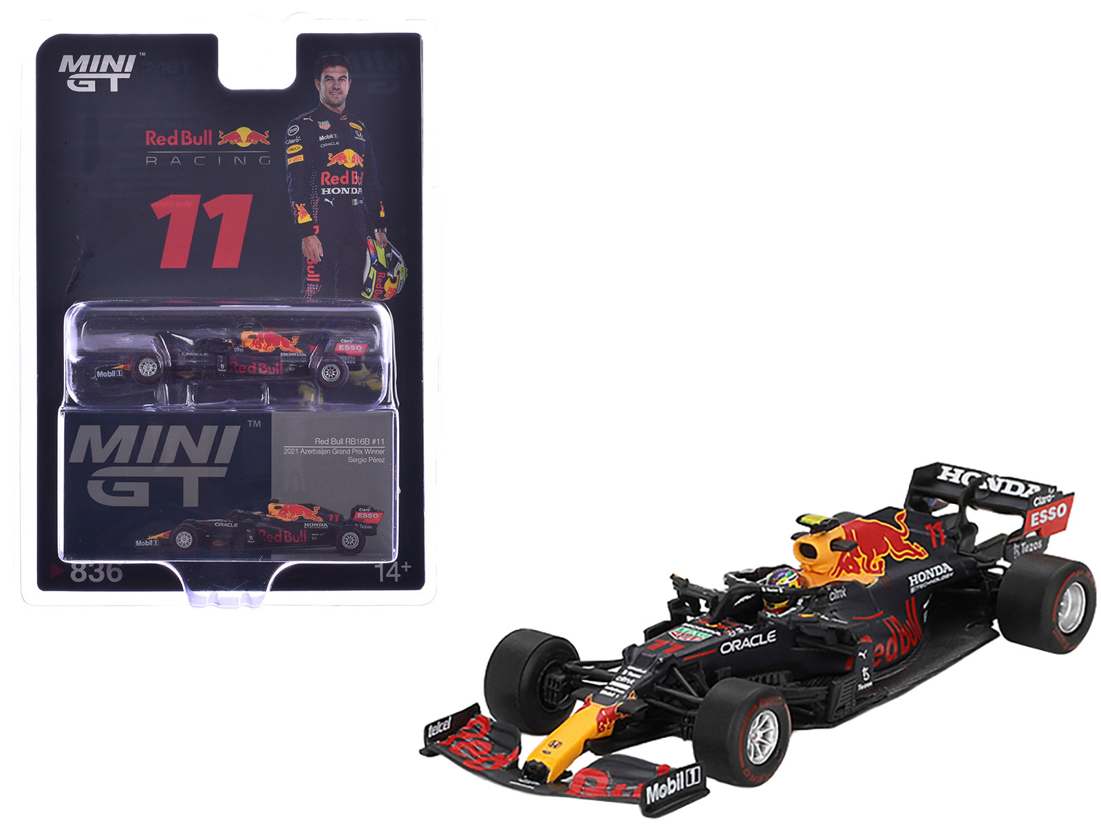 Red Bull RB16B #11 Sergio Perez Winner Formula One F1 "Azerbaijan GP" (2021) Limited Edition 1/64 Diecast Model Car by Mini GT-DiecastModeler.com