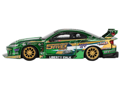 Nissan Silvia (S15) LB-Super Silhouette RHD (Right Hand Drive) "Fausto Racing 2024" Green Metallic Limited Edition 1/64 Diecast Model Car by Mini GT