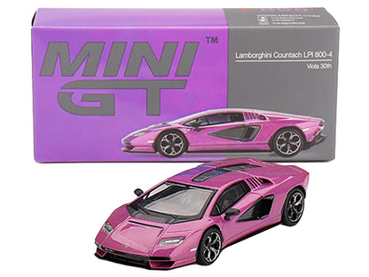 Lamborghini Countach LPI 800-4 Viola 30th Metallic Limited Edition 1/64 Diecast Model Car by Mini GT