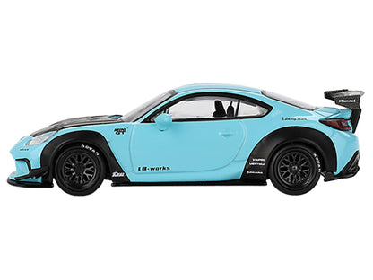 Toyota GR86 "LB-Nation - Liberty Walk" Baby Blue with Carbon Hood Limited Edition 1/64 Diecast Model Car by Mini GT