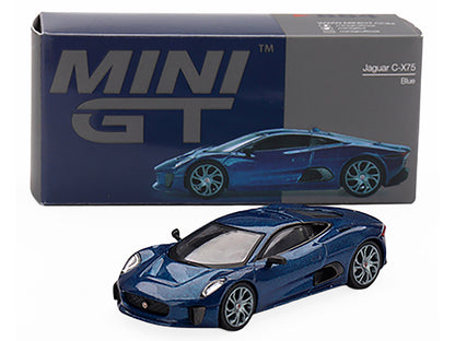 Jaguar C-X75 Blue Metallic Limited Edition 1/64 Diecast Model Car by Mini GT