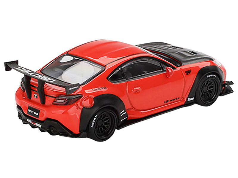 Toyota GR86 "LB-Nation - Liberty Walk" Red with Carbon Hood Limited Edition 1/64 Diecast Model Car by Mini GT
