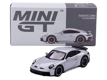 Porsche 911 Dakar Ice Gray Metallic Limited Edition 1/64 Diecast Model Car by Mini GT