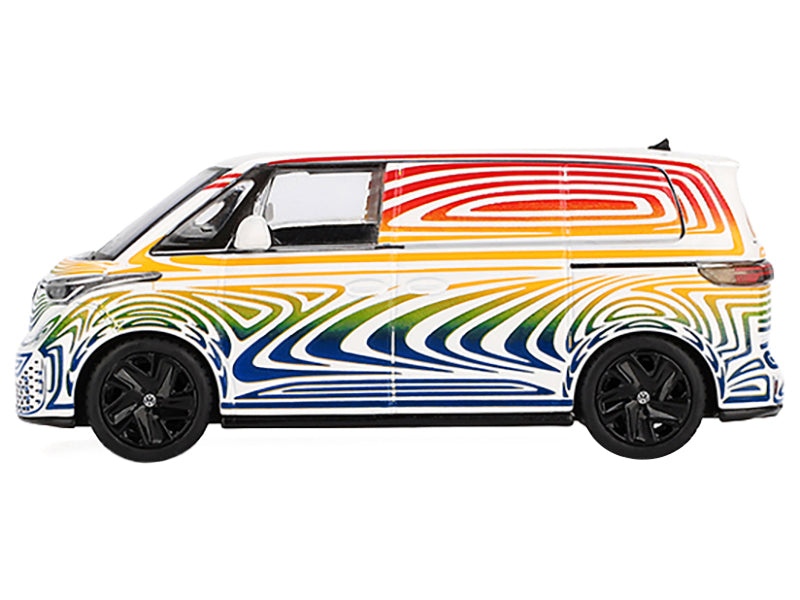 Volkswagen ID. Buzz Van Prototype "Rainbow" Limited Edition 1/64 Diecast Model Car by Mini GT