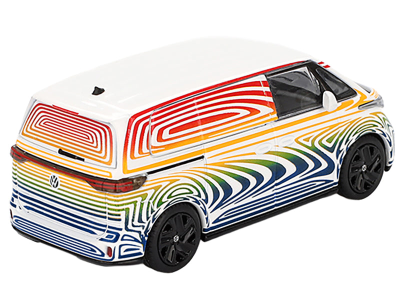Volkswagen ID. Buzz Van Prototype "Rainbow" Limited Edition 1/64 Diecast Model Car by Mini GT