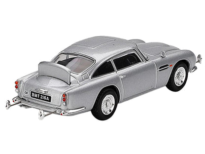 Aston Martin DB5 RHD (Right Hand Drive) Birch Silver Metallic 007 James Bond "Goldfinger" (1964) Movie Limited Edition 1/64 Diecast Model Car by Mini GT