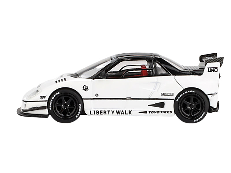 Mazda AZ-1 Liberty Walk LB40 RHD (Right Hand Drive) White with Black Top "2024 Tokyo Auto Salon" Limited Edition 1/64 Diecast Model Car by Mini GT-DiecastModeler.com