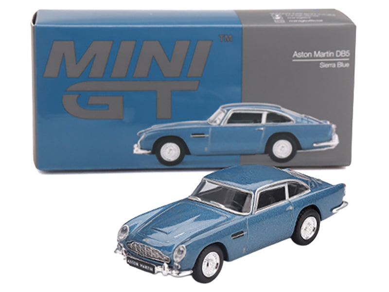 Aston Martin DB5 Sierra Blue Metallic Limited Edition 1/64 Diecast Model Car by Mini GT-DiecastModeler.com