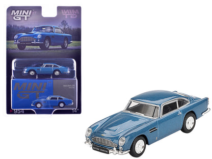 Aston Martin DB5 Sierra Blue Metallic Limited Edition 1/64 Diecast Model Car by Mini GT-DiecastModeler.com