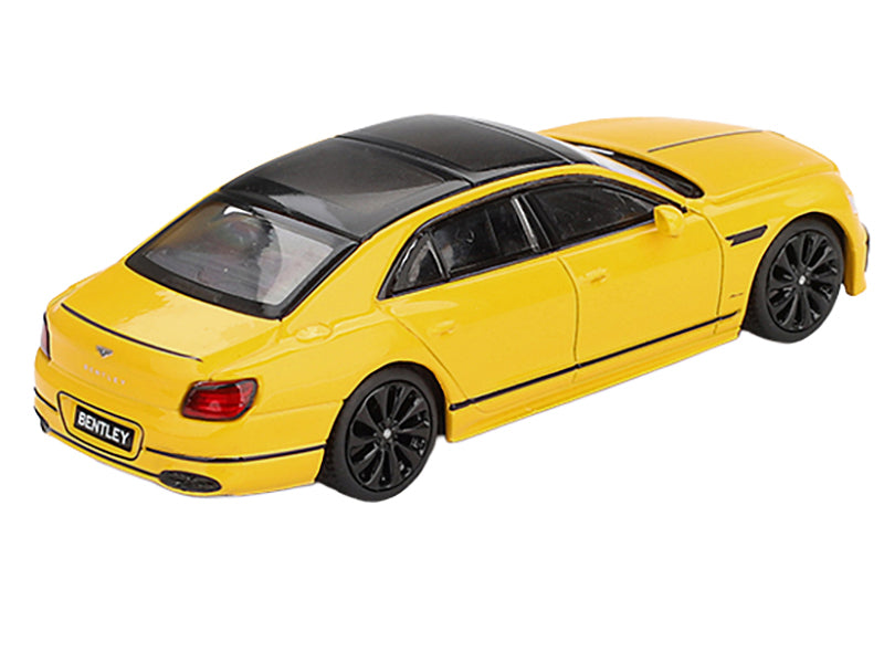 Bentley Flying Spur Monaco Yellow with Black Top Limited Edition 1/64 Diecast Model Car by Mini GT