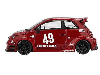 ABARTH 595 #49 "LB-Works x Abas Works" Red Limited Edition 1/64 Diecast Model Car by Mini GT