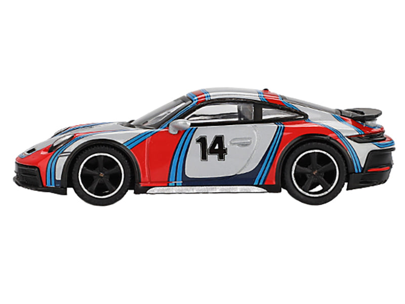 Porsche 911 Dakar #14 "Rally 1978" Ice Gray Metallic Limited Edition 1/64 Diecast Model Car by Mini GT-DiecastModeler.com