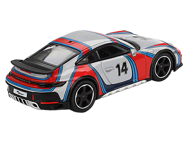 Porsche 911 Dakar #14 "Rally 1978" Ice Gray Metallic Limited Edition 1/64 Diecast Model Car by Mini GT-DiecastModeler.com