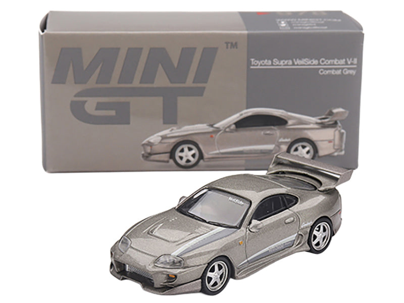 Toyota Supra "VeilSide Combat V-II" Combat Gray Metallic Limited Edition 1/64 Diecast Model Car by Mini GT
