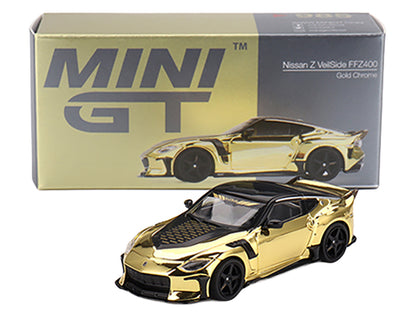 Nissan Z VeilSide FFZ400 Gold Chrome with Black Top Limited Edition 1/64 Diecast Model Car by Mini GT