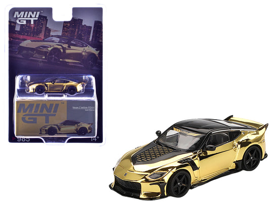 Nissan Z VeilSide FFZ400 Gold Chrome with Black Top Limited Edition 1/64 Diecast Model Car by Mini GT