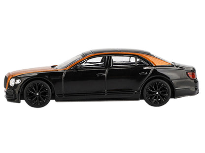 Bentley Flying Spur Orange Flame Metallic and Onyx Black Limited Edition 1/64 Diecast Model Car by Mini GT