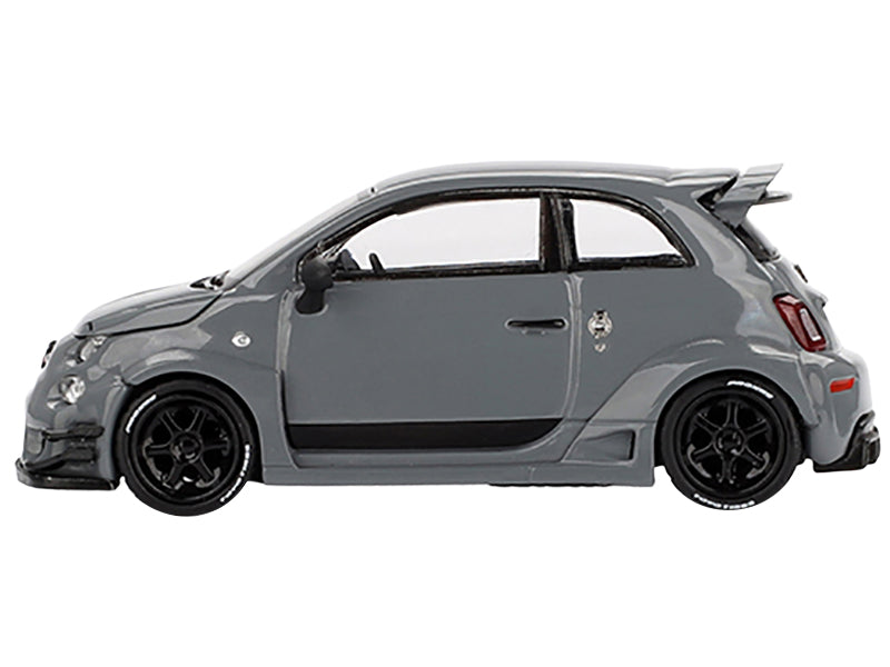 ABARTH 595 #49 "LB-Works x Abas Works" Gray Limited Edition 1/64 Diecast Model Car by Mini GT