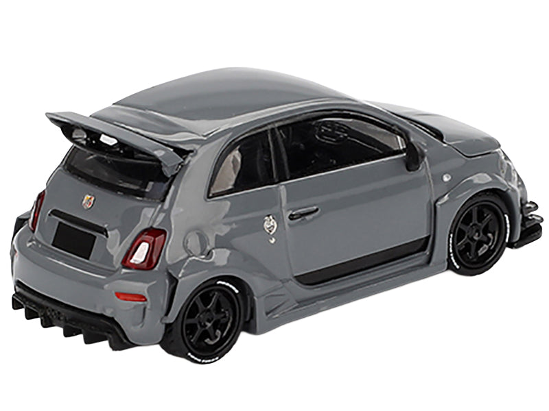 ABARTH 595 #49 "LB-Works x Abas Works" Gray Limited Edition 1/64 Diecast Model Car by Mini GT