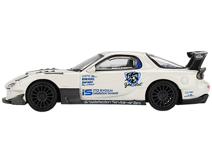 Mazda RX-7 (FD3S) "Itosyoukai Rei-gouki with RE Amemiya" RHD (Right Hand Drive) White with Graphics Limited Edition 1/64 Diecast Model Car by Mini GT