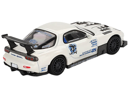 Mazda RX-7 (FD3S) "Itosyoukai Rei-gouki with RE Amemiya" RHD (Right Hand Drive) White with Graphics Limited Edition 1/64 Diecast Model Car by Mini GT