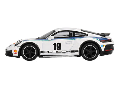 Porsche 911 Dakar #19 "Rally 1974" Tribute Livery White with Blue Stripes Limited Edition 1/64 Diecast Model Car by Mini GT