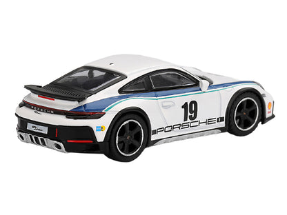 Porsche 911 Dakar #19 "Rally 1974" Tribute Livery White with Blue Stripes Limited Edition 1/64 Diecast Model Car by Mini GT