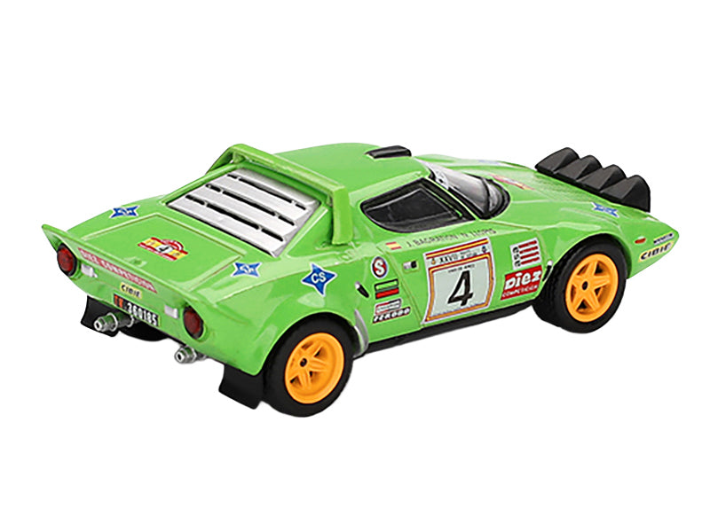 Lancia Stratos HF #4 Jorge de Bagration - Nuria Llopis Champion "Spanish Rally" (1979) Limited Edition 1/64 Diecast Model Car by Mini GT