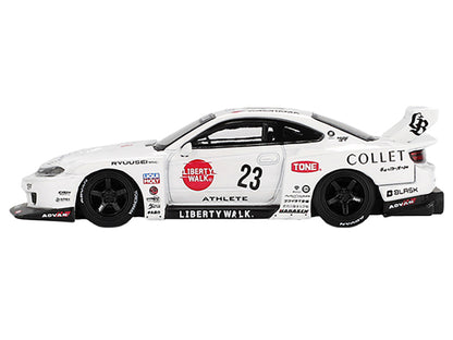 Nissan Silvia (S15) LB-Super Silhouette RHD (Right Hand Drive) #23 "Athlete" White with Graphics Limited Edition 1/64 Diecast Model Car by Mini GT