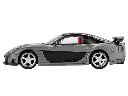 Mazda RX-7 "VeilSide Fortune7" Gray Metallic and Black with Red Interior Limited Edition 1/64 Diecast Model Car by Mini GT
