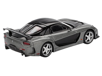 Mazda RX-7 "VeilSide Fortune7" Gray Metallic and Black with Red Interior Limited Edition 1/64 Diecast Model Car by Mini GT-DiecastModeler.com
