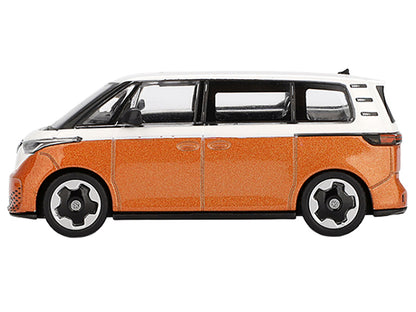 Volkswagen ID.Buzz Van Candy White and Energetic Orange Metallic Limited Edition 1/64 Diecast Model Car by Mini GT