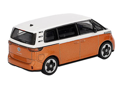 Volkswagen ID.Buzz Van Candy White and Energetic Orange Metallic Limited Edition 1/64 Diecast Model Car by Mini GT