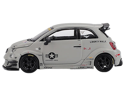 ABARTH 595 LB-Works x Abas Works "Fighters" Matt Gray Limited Edition 1/64 Diecast Model Car by Mini GT-DiecastModeler.com