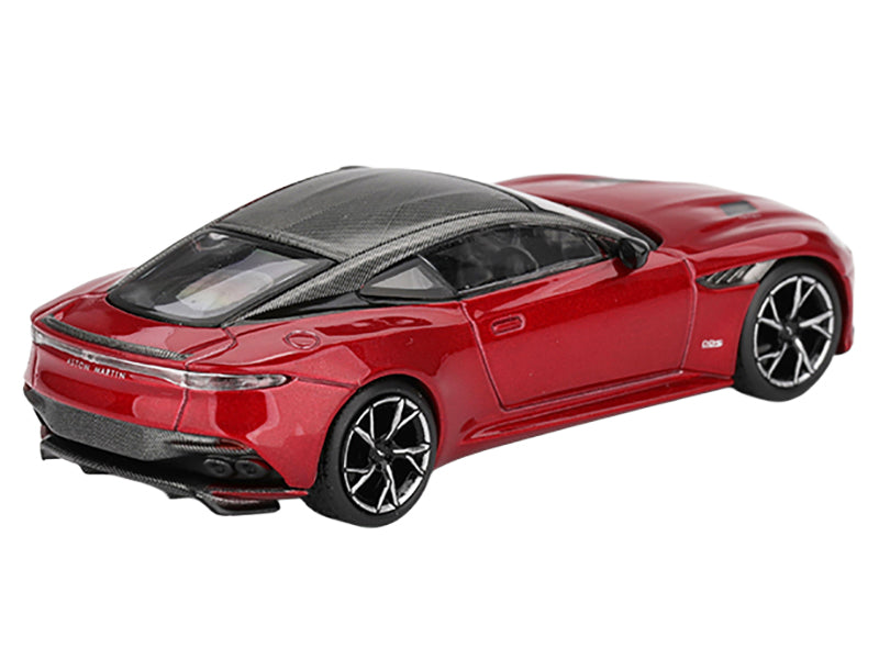 Aston Martin DBS RHD (Right Hand Drive) Hyper Red Metallic with Carbon Top Limited Edition 1/64 Diecast Model Car by Mini GT-DiecastModeler.com