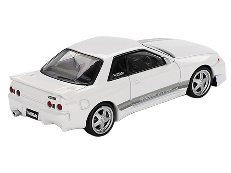 Nissan Skyline GT-R (R32) RHD (Right Hand Drive) "Veilside Combat C-I" White with Gray Stripes Limited Edition 1/64 Diecast Model Car by Mini GT