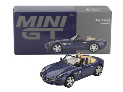 BMW Z8 Alpina Roadster Alpine Blue Metallic Limited Edition 1/64 Diecast Model Car by Mini GT