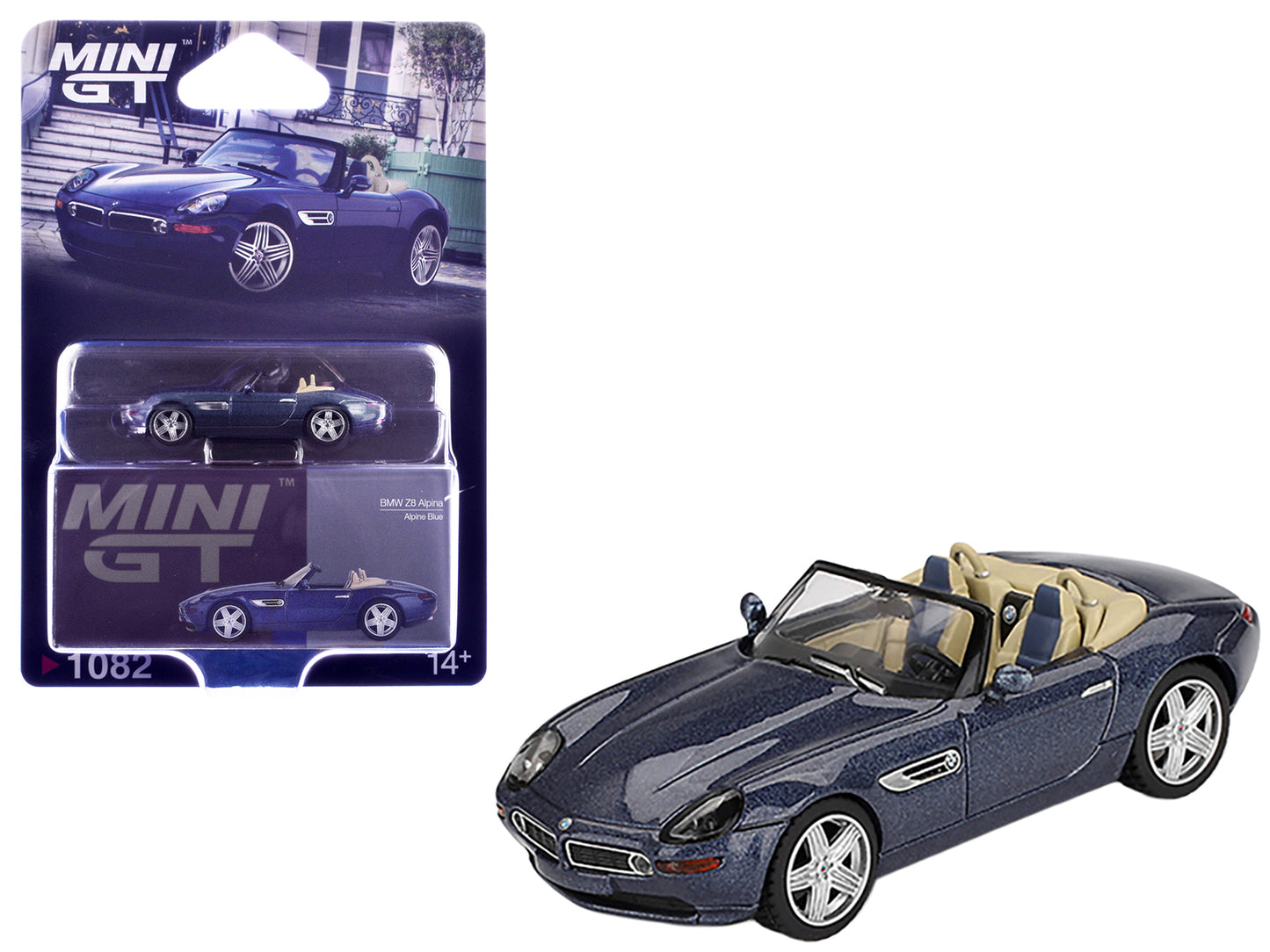 BMW Z8 Alpina Roadster Alpine Blue Metallic Limited Edition 1/64 Diecast Model Car by Mini GT